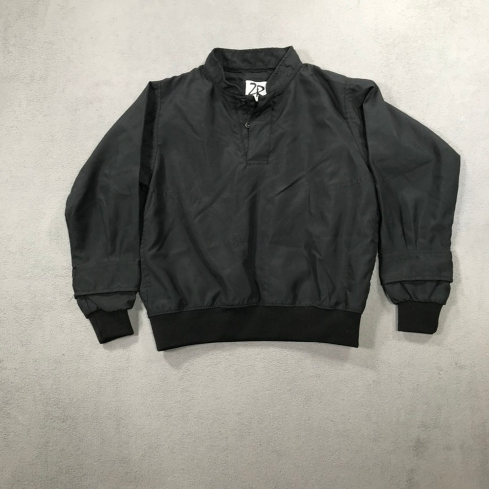 Zero Restriction Golf Windbreaker Kids XS Black Pullover Snap Mock Neck